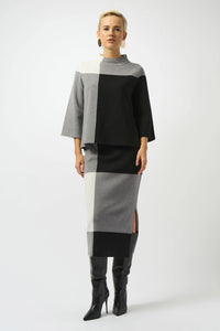 Joseph Ribkoff -Jacquard Sweater Colour Block Pullover