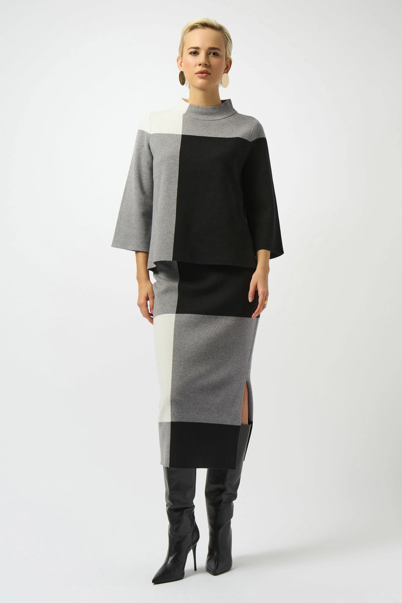 Joseph Ribkoff -Jacquard Sweater Colour Block Pullover