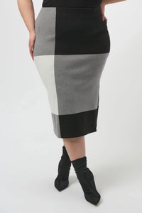 Joseph Ribkfoff - Jacquard Sweater Colour Block Skirt