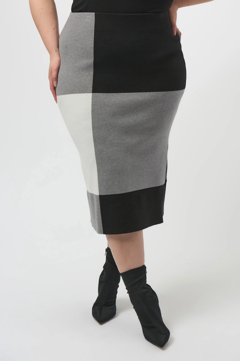 Joseph Ribkfoff - Jacquard Sweater Colour Block Skirt