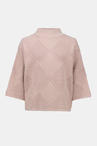 Joseph Ribkoff -Textured Sweater Knit Mock Neck Pullover