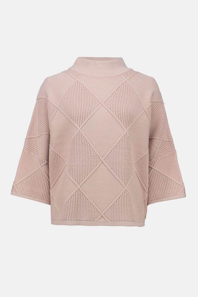 Joseph Ribkoff -Textured Sweater Knit Mock Neck Pullover