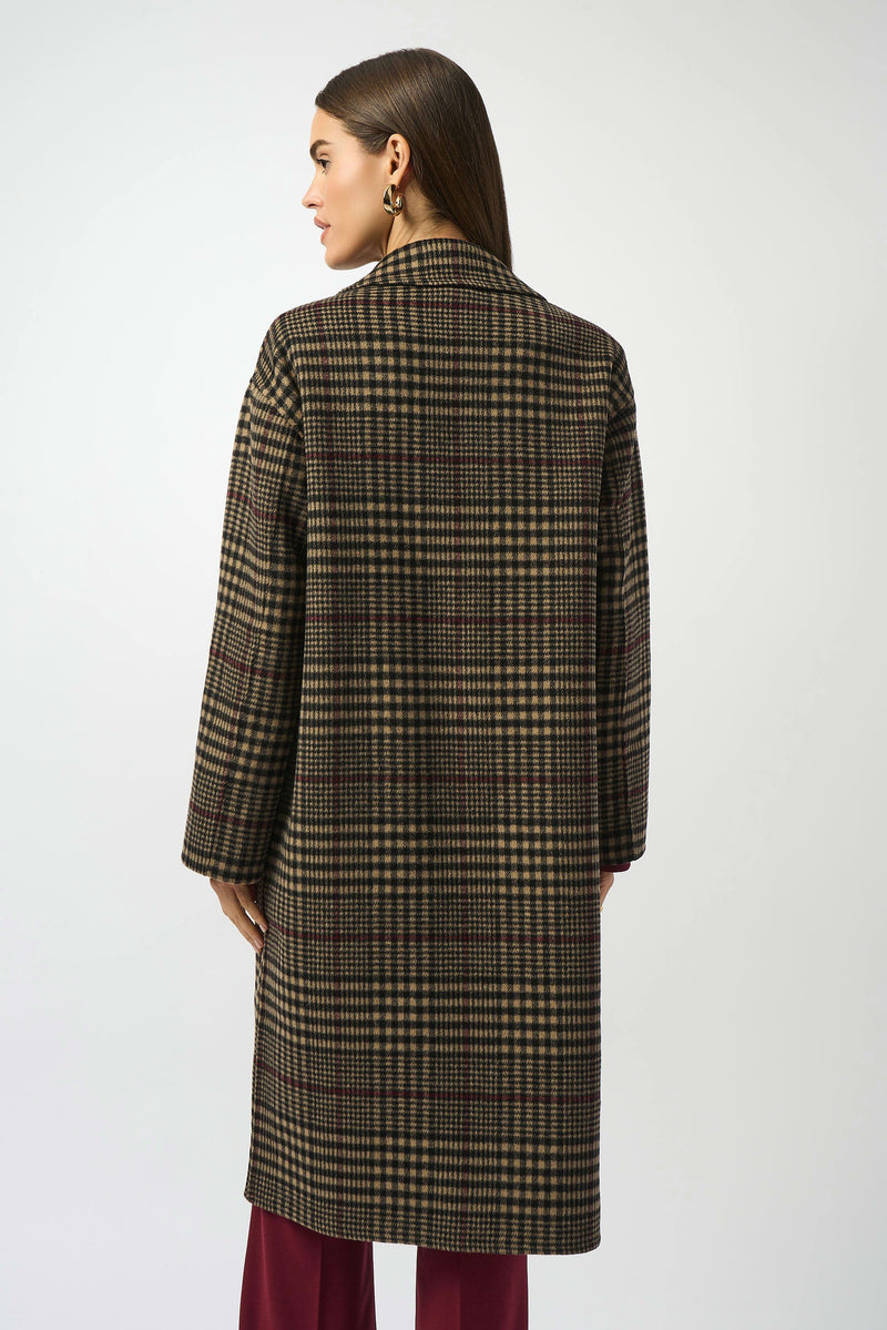 Joseph Ribkoff -Wool Blend Plaid Double-Faced Coat