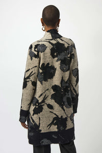 Joseph Ribkoff - Champagne/Black Jacquard Sweater Cardigan