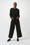 Joseph Ribkoff -Sweater Knit Crew Neck Button-Front Jacket
