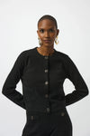 Joseph Ribkoff -Sweater Knit Crew Neck Button-Front Jacket