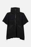 Joseph Ribkoff -Faux Leather Trimmed Poncho Sleeve Jacket