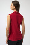 Joseph Ribkoff -Recycled Satin & Silky Knit Sleeveless Wrap Top