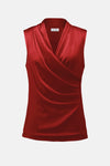 Joseph Ribkoff -Recycled Satin & Silky Knit Sleeveless Wrap Top