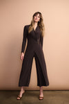 Joseph Ribkoff -Silky Knit Wide Leg Wrap Jumpsuit