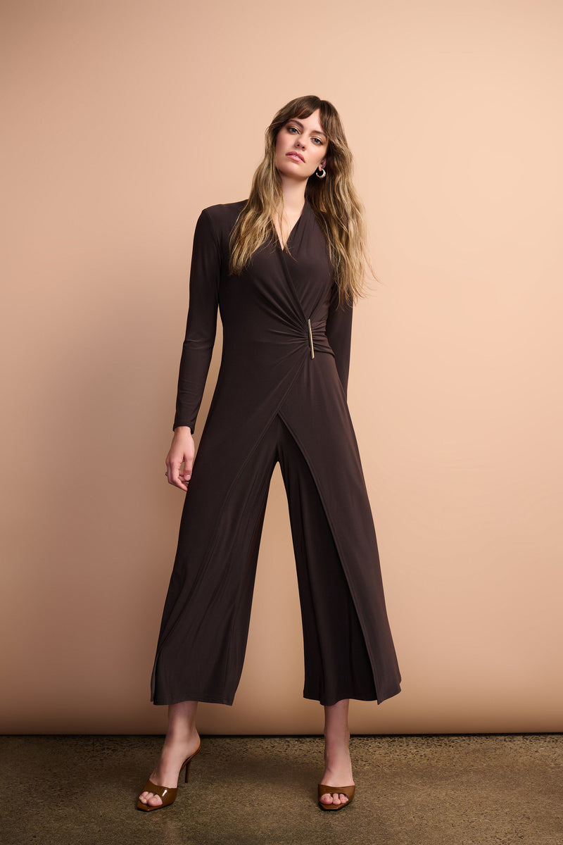 Joseph Ribkoff -Silky Knit Wide Leg Wrap Jumpsuit