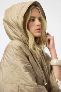 Joseph Ribkoff -Woven Diamond Quilt Hooded Jacket
