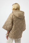 Joseph Ribkoff -Woven Diamond Quilt Hooded Jacket