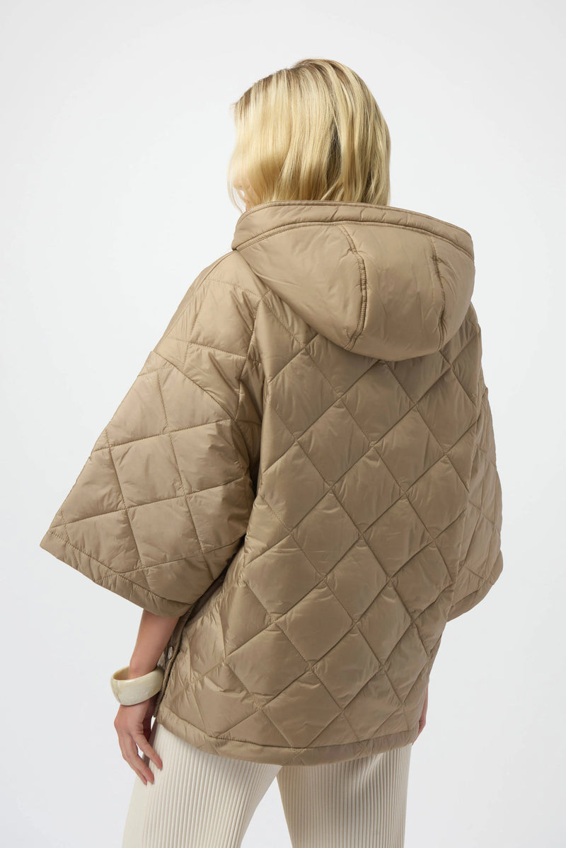 Joseph Ribkoff -Woven Diamond Quilt Hooded Jacket