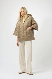 Joseph Ribkoff -Woven Diamond Quilt Hooded Jacket