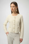 Joseph Ribkoff -Sequined Sweater Knit Cardigan with Gold Buttons