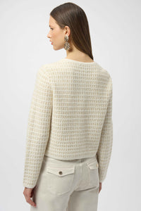 Joseph Ribkoff -Sequined Sweater Knit Cardigan with Gold Buttons
