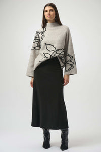 Joseph Ribkoff -Sweater Knit Floral Print Pullover