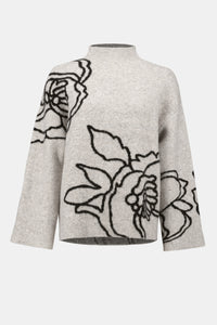 Joseph Ribkoff -Sweater Knit Floral Print Pullover