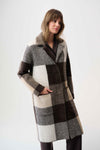 Joseph Ribkoff -Feather Yarn Abstract Print Sweater Coat