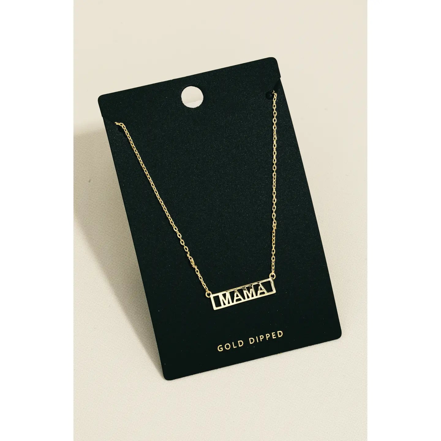 Gold Dipped Mama Box Logo Necklace