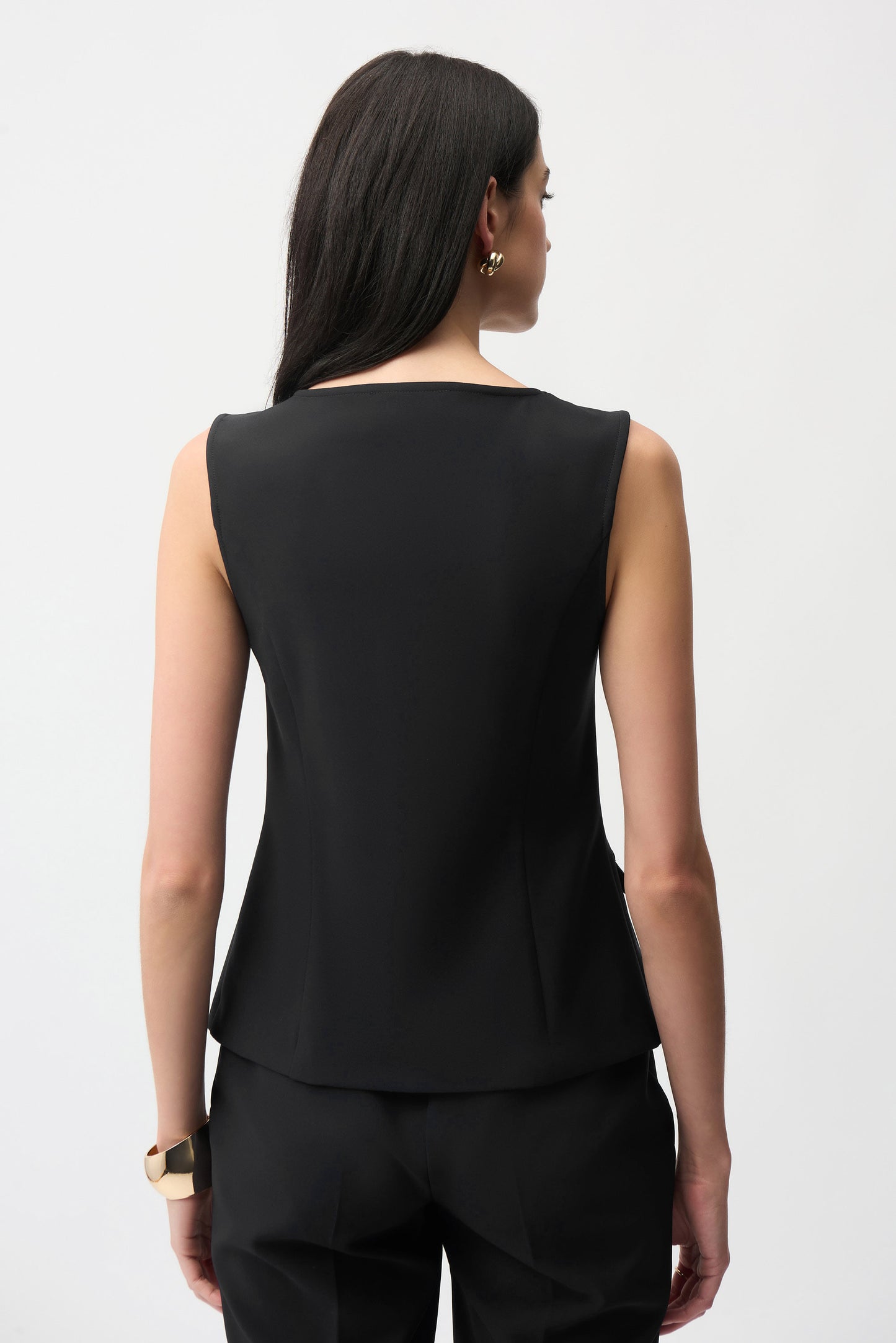Joseph Ribkoff -Lux Twill Fitted Vest With Front Zipper