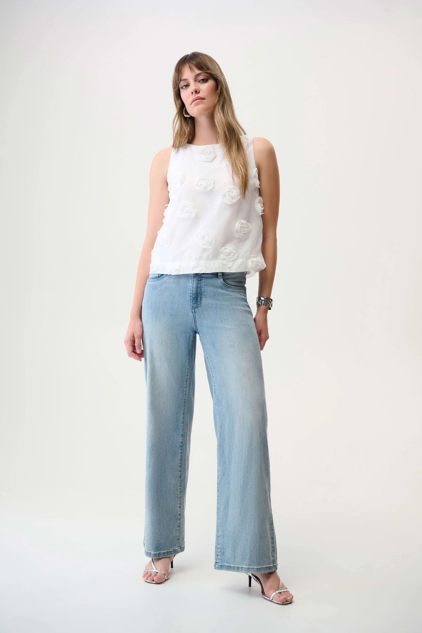 Joseph Ribkoff - Novelty Sleeveless Top With 3D Floral Embroidery