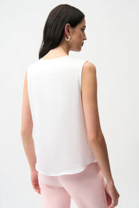 Joseph Ribkoff -Recycled Satin Boxy Top With Gold Buttons