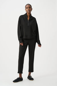 Joseph Ribkoff -Scuba Jersey Boxy Sweatshirt With High Collar