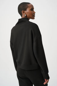 Joseph Ribkoff -Scuba Jersey Boxy Sweatshirt With High Collar