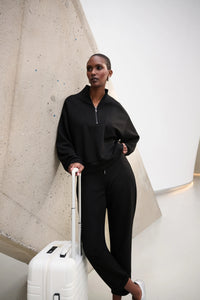 Joseph Ribkoff -Scuba Jersey Boxy Sweatshirt With High Collar