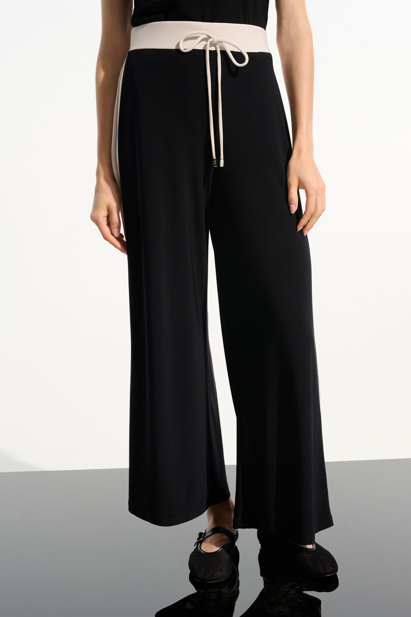 Joseph Ribkoff -Silky Knit Color Block Wide Leg Pull-On Pants
