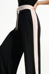 Joseph Ribkoff -Silky Knit Color Block Wide Leg Pull-On Pants