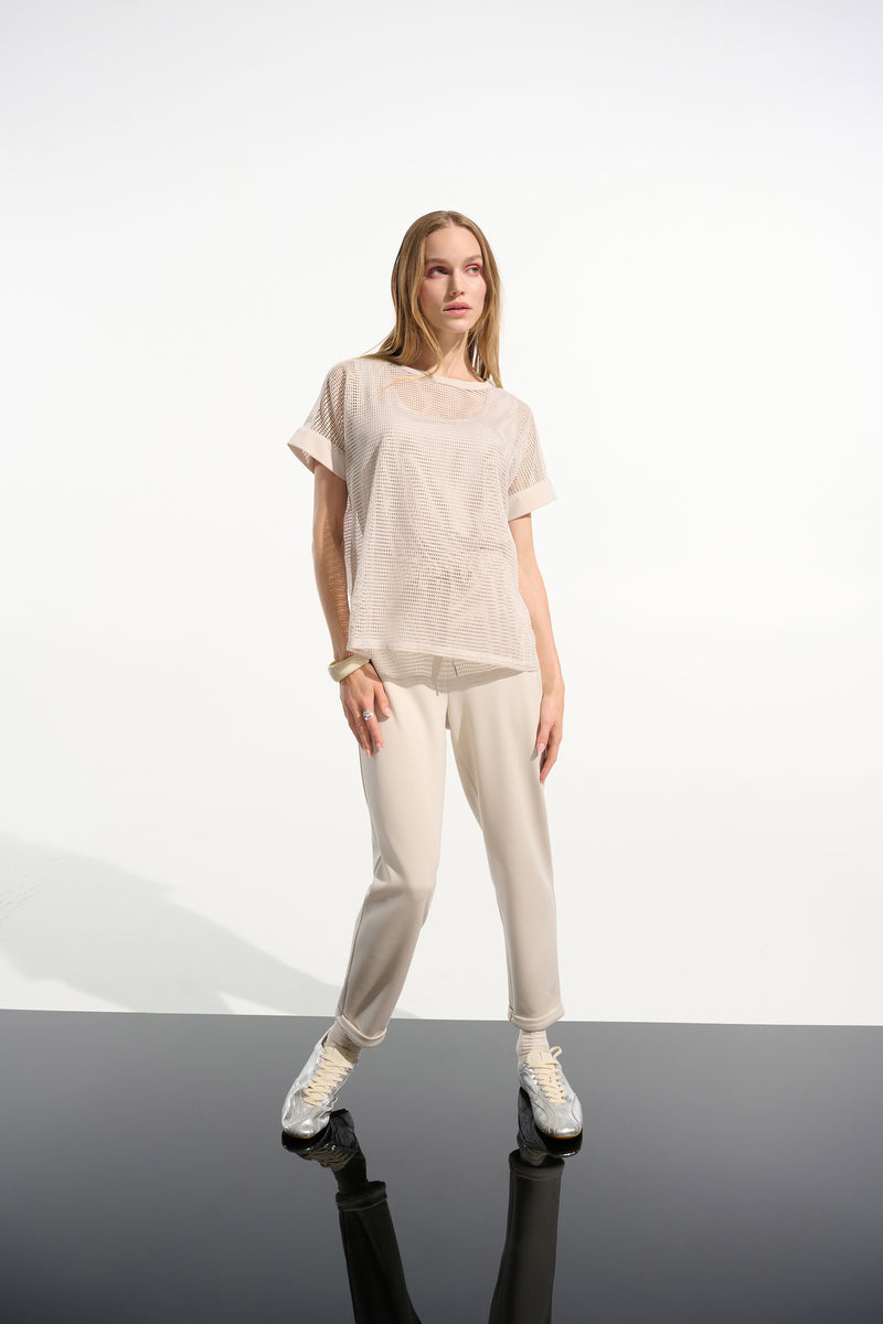 Joseph Ribkoff -Silky Knit and Mesh Straight Top