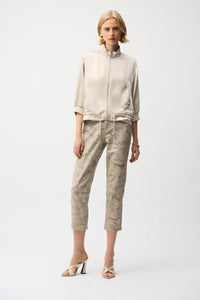 Joseph Ribkoff -Satin Boxy Blouson Jacket With Drawstring Hem