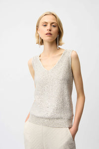 Joseph Ribkoff -Sequins Yarn V-Neck Camisole