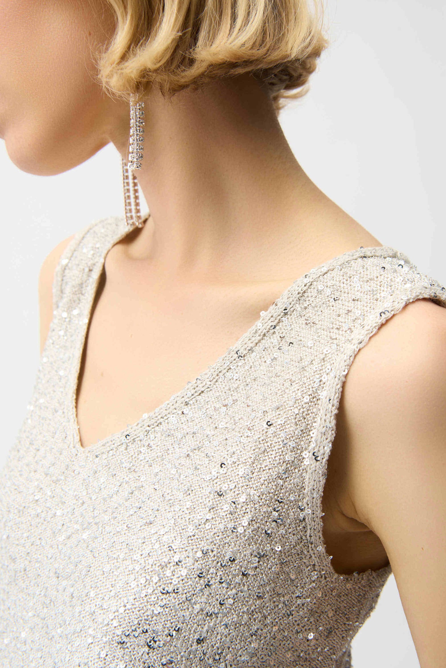 Joseph Ribkoff -Sequins Yarn V-Neck Camisole