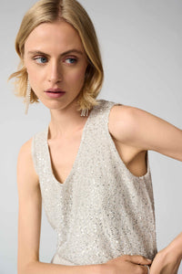 Joseph Ribkoff -Sequins Yarn V-Neck Camisole