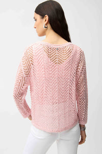 Joseph Ribkoff -Sequins Yarn Chevron Print Long Sleeve Sweater