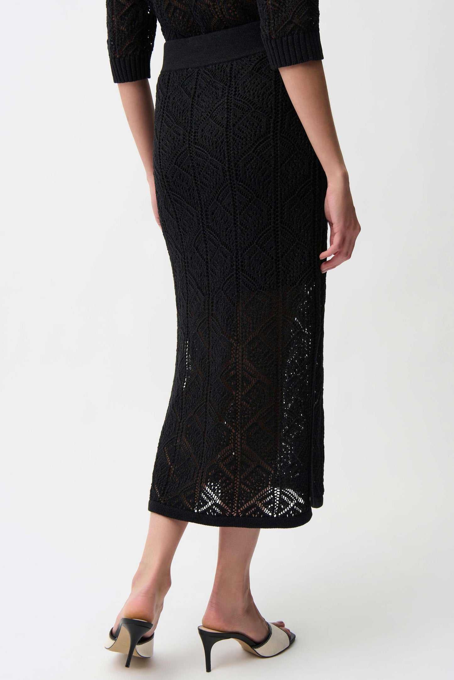 Joseph Ribkoff -Cotton Blend Open Stitch Pencil Skirt