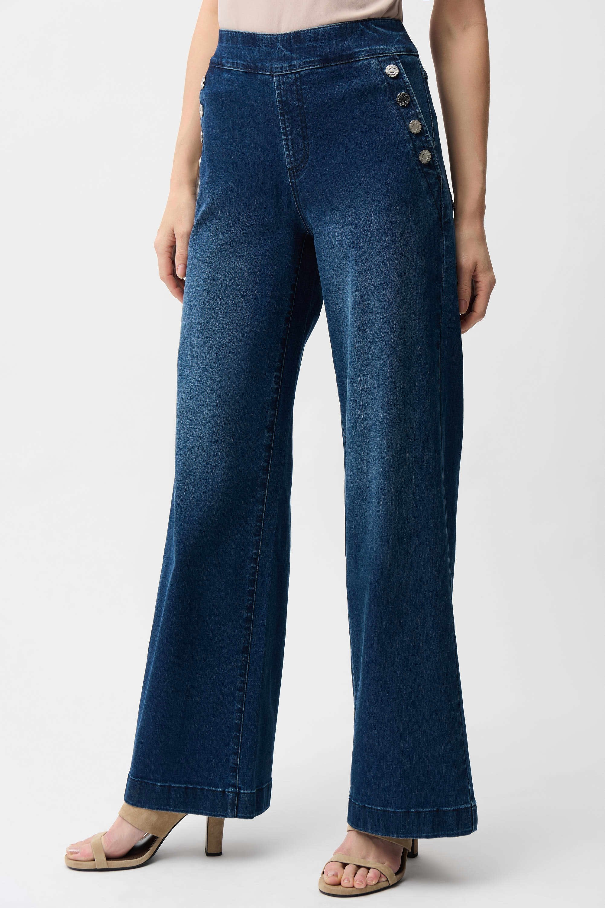 Joseph Ribkoff -Wide Leg Pull-On Jeans