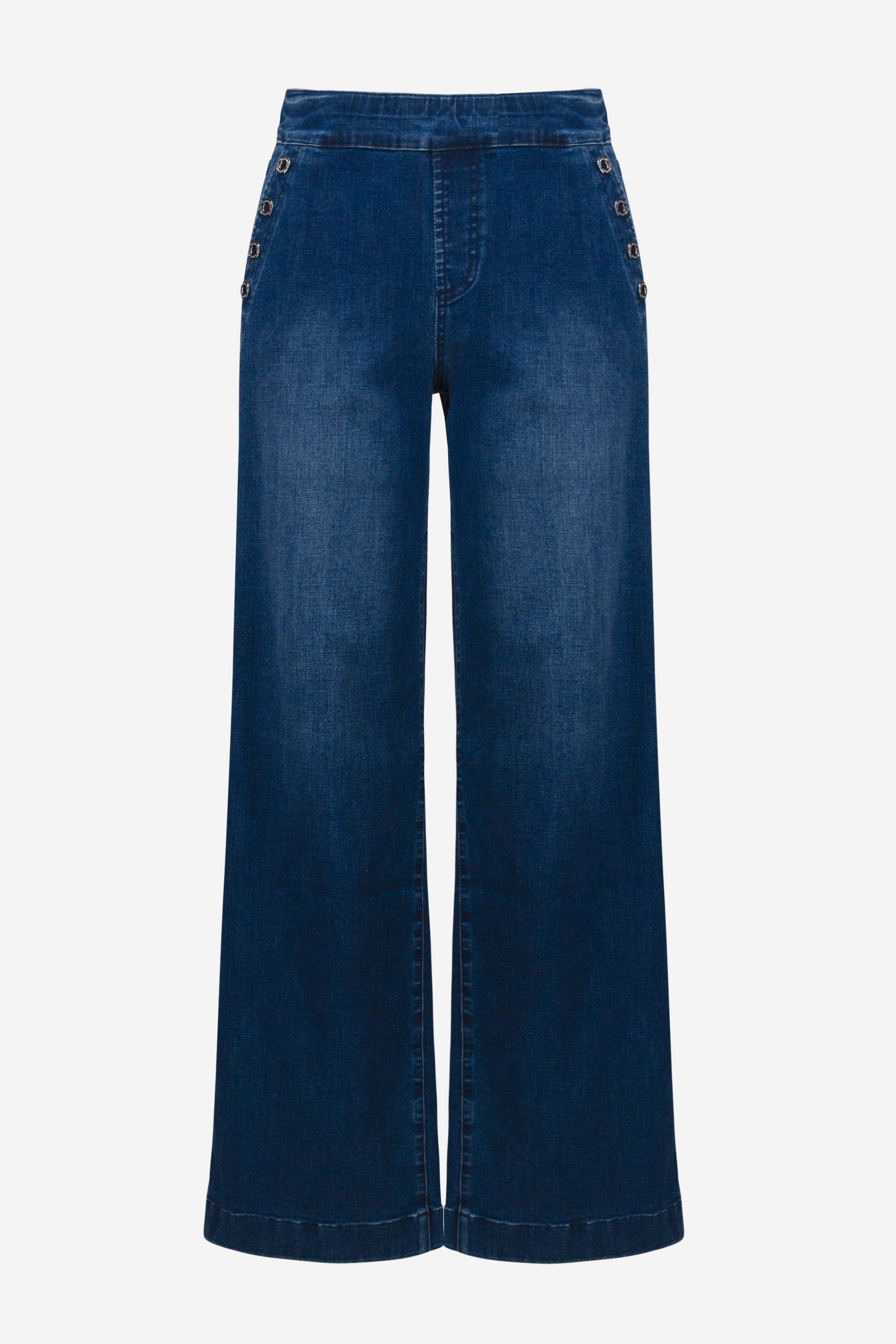Joseph Ribkoff -Wide Leg Pull-On Jeans