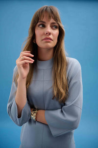 Joseph Ribkoff -Brushed Viscose Straight Sweater with Mock Neck
