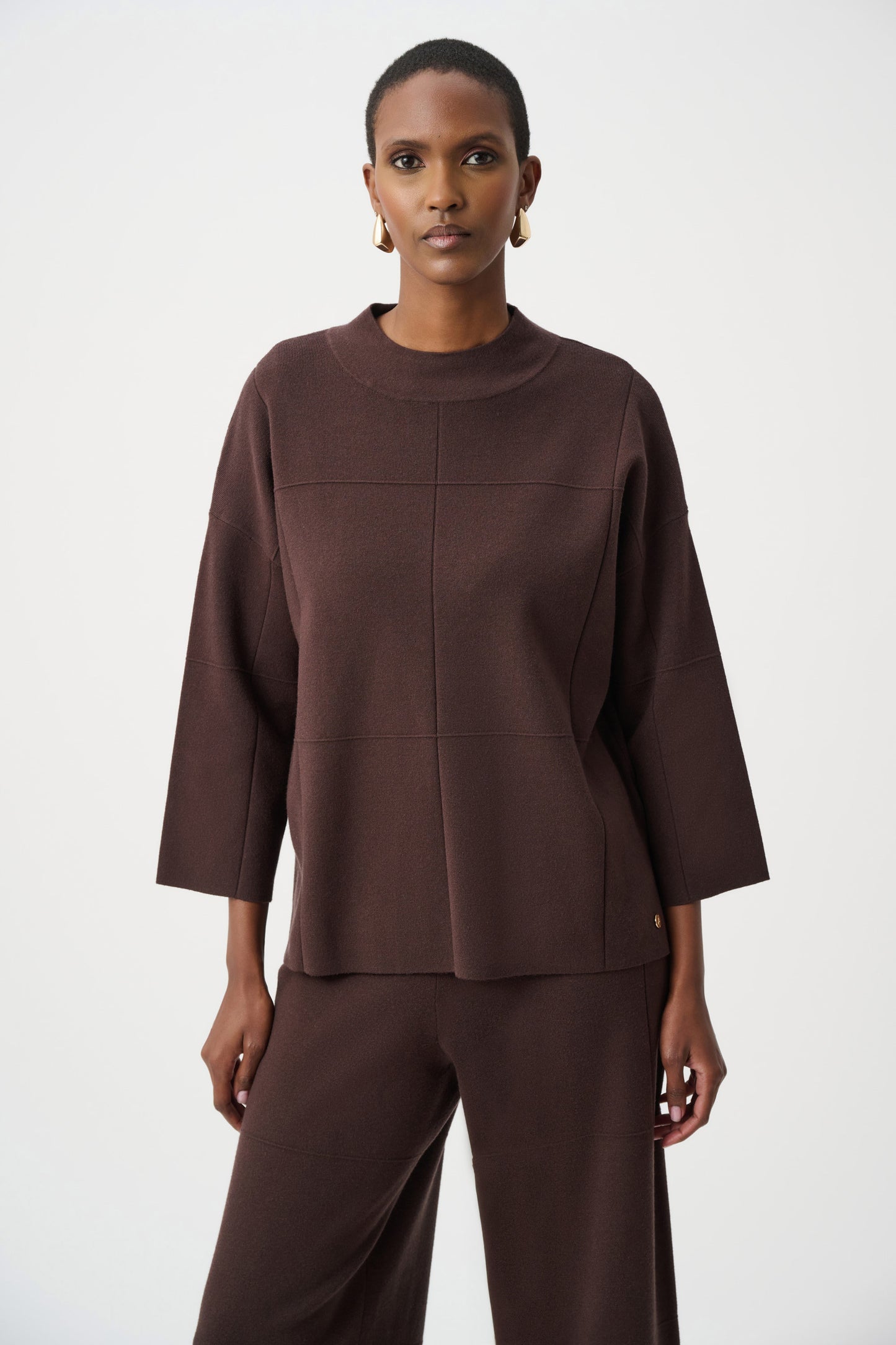 Joseph Ribkoff - Brushed Viscose Straight Sweater with Mock Neck