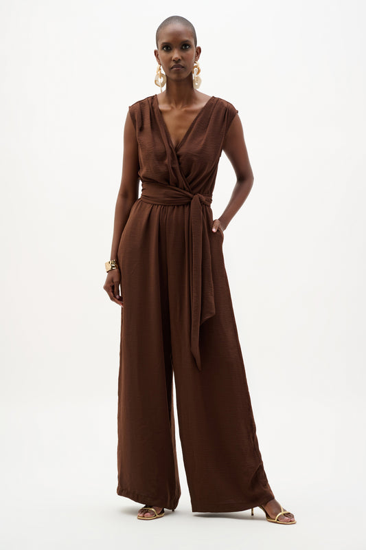 Joseph Ribkoff - Woven Gauze Wide Leg Pull-On Jumpsuit