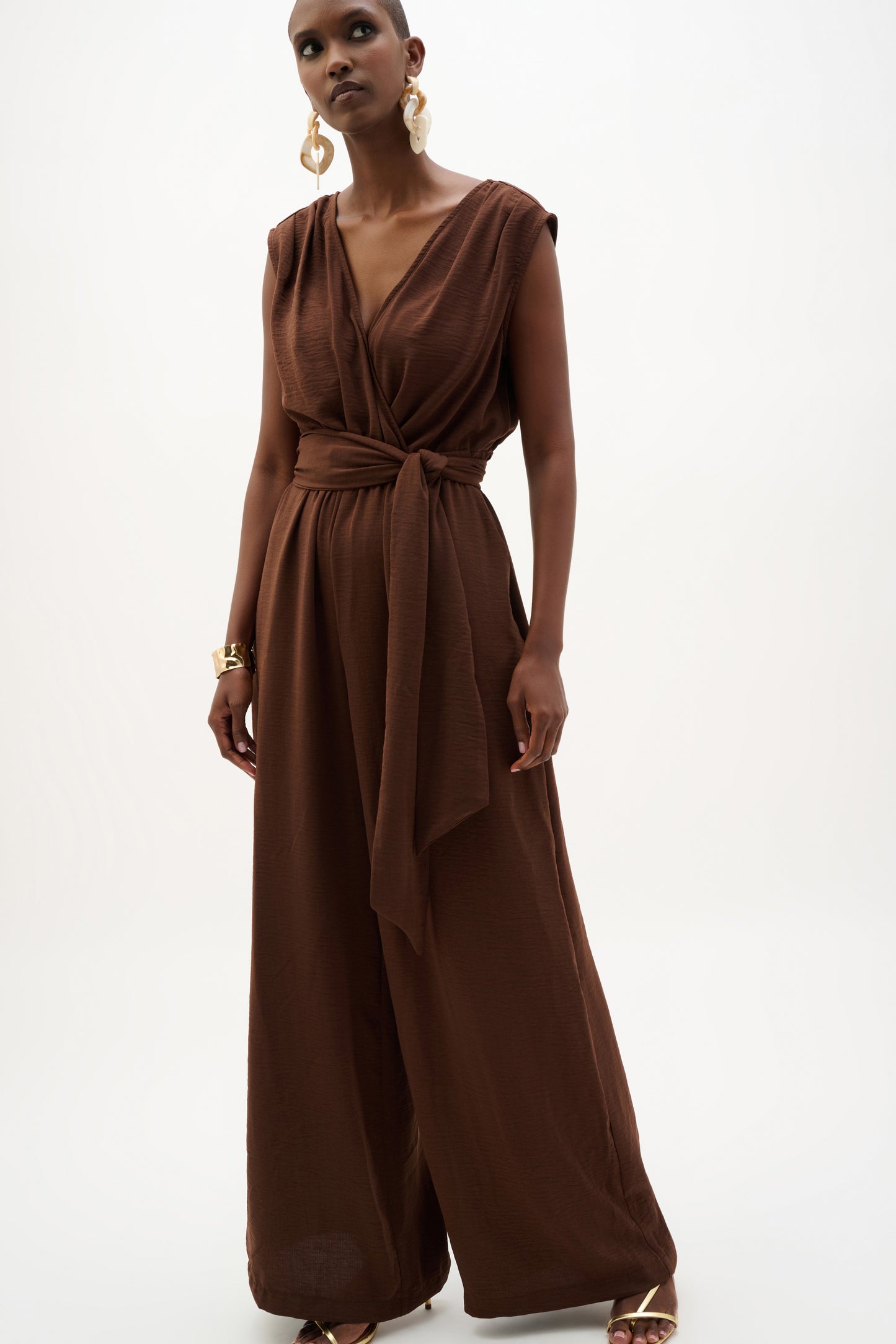 Joseph Ribkoff - Woven Gauze Wide Leg Pull-On Jumpsuit