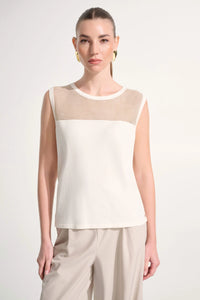 Joseph Ribkoff -Soft Knit Straight Cami With Mesh Yoke