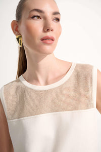 Joseph Ribkoff -Soft Knit Straight Cami With Mesh Yoke