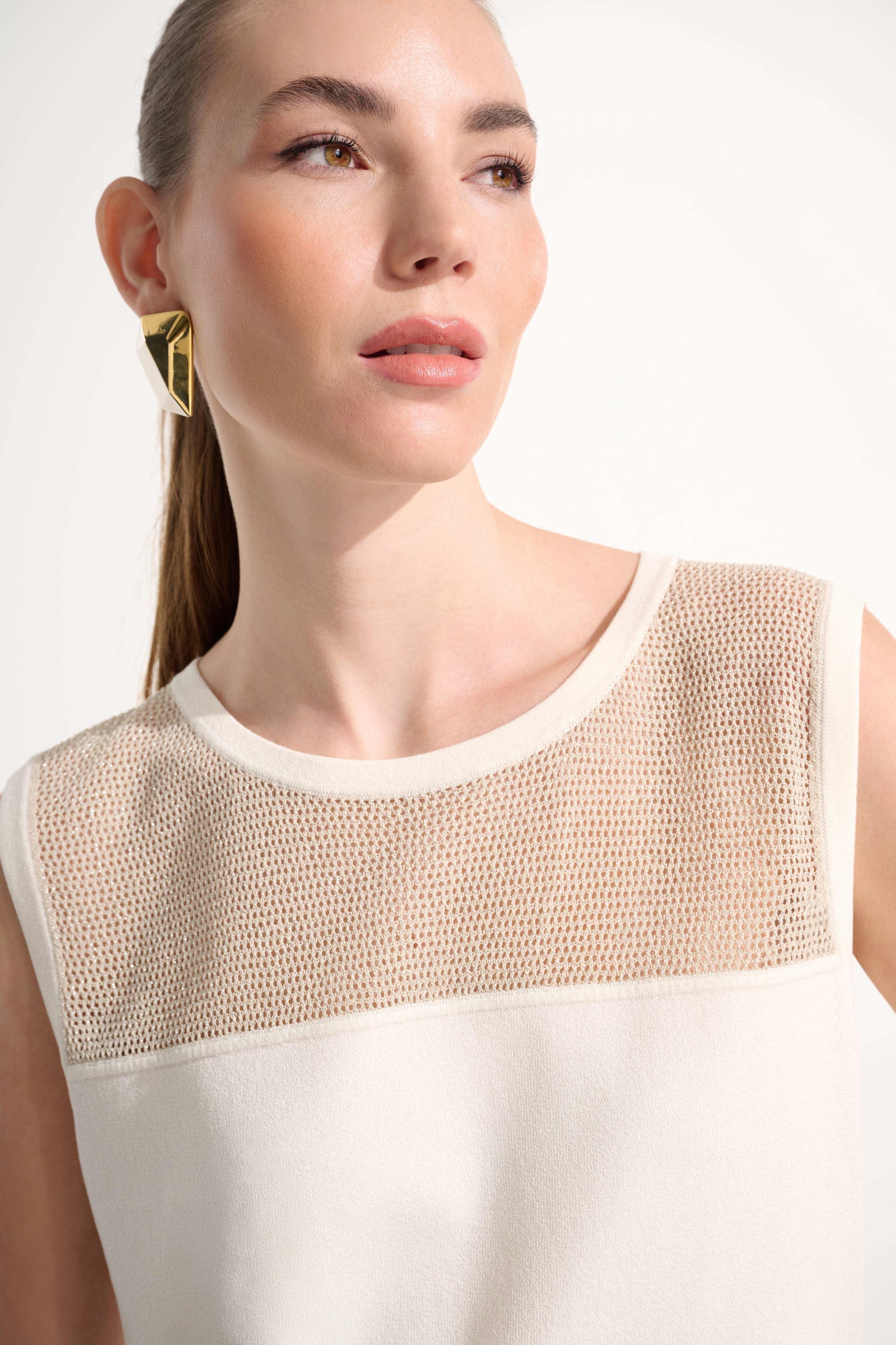 Joseph Ribkoff -Soft Knit Straight Cami With Mesh Yoke