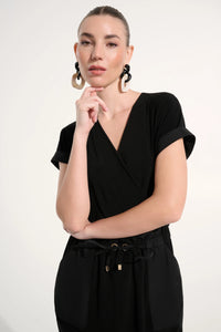 Joseph Ribkoff-Silky Knit And Memory Straight Wrap Dress